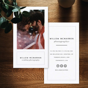Carte De Visite Photographie moderne minimaliste chic tendance
