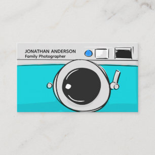 Carte De Visite Photographie moderne Photographe Turquoise caméra 