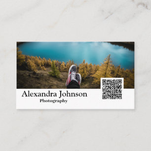 Carte De Visite Photographie moderne QR Code Photographe