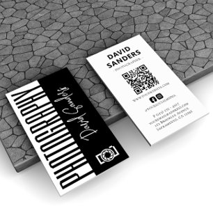 Carte De Visite Photographie noir et blanc Code QR