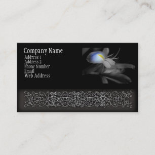 Carte De Visite Photographie noire et blanche de fleur d'iris