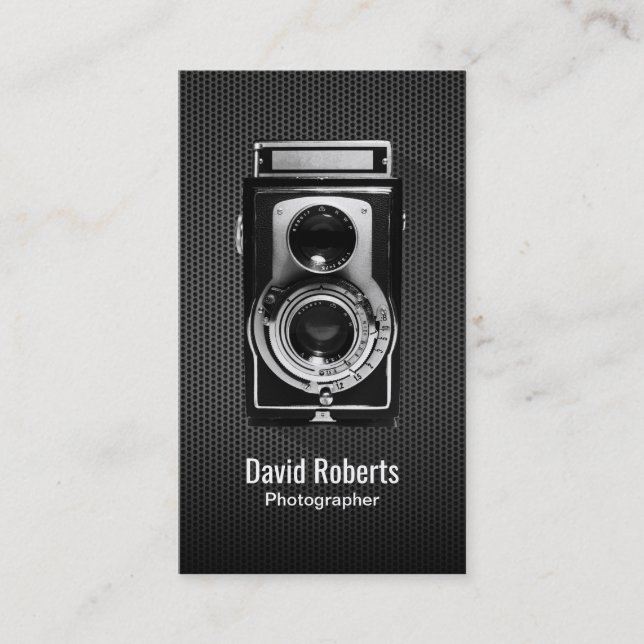 Carte De Visite Photographie professionnelle en métal de noir (Devant)
