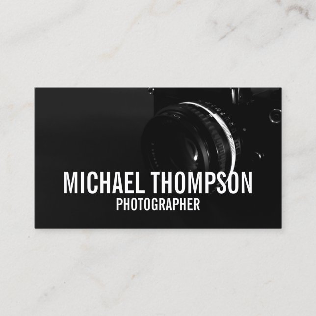 Carte De Visite Photographie professionnelle en noir et blanc (Devant)