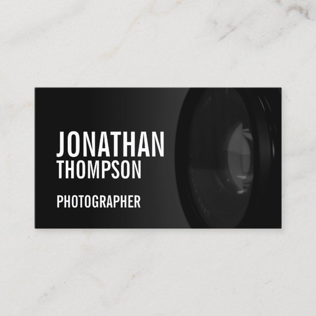 Carte De Visite Photographie professionnelle en noir et blanc (Devant)