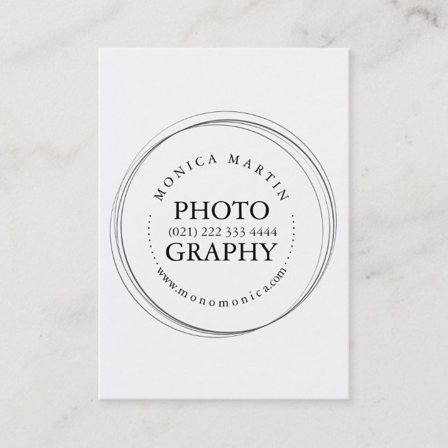 Carte De Visite Photographie professionnelle réduite (Devant)