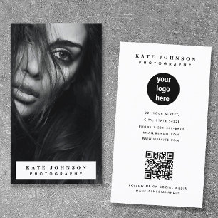 Carte De Visite Photographie verticale complète Logo d'entreprise