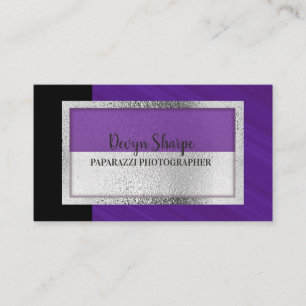 Carte De Visite Photographie violet noir et argent Paparazzi