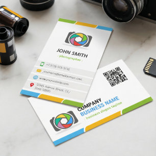 Carte De Visite Photographie vive et colorée avec code QR