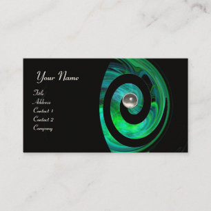 Carte De Visite PHOTON SWIRL GEM MONOGRAS noir vert blanc