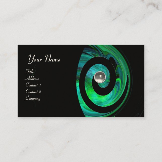 Carte De Visite PHOTON SWIRL GEM MONOGRAS noir vert blanc (Devant)