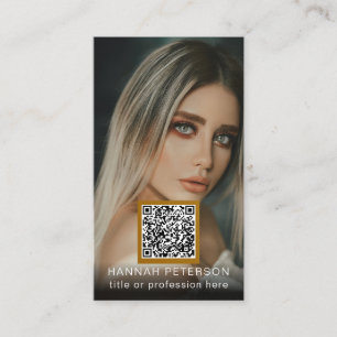 Carte De Visite Photos professionnelles Code QR Moderne or design