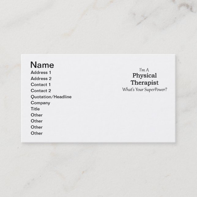 Carte De Visite Physiothérapeute (Devant)