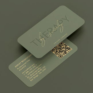 Carte De Visite Physiothérapeute Élégant Sage Green