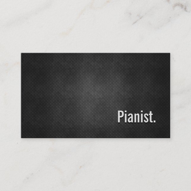 Carte De Visite Pianiste Cool Noir Métal Simplicité (Devant)