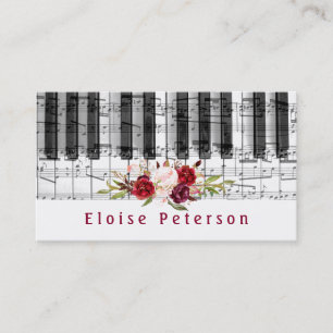 Carte De Visite pianiste de marsala peonis aquarelle