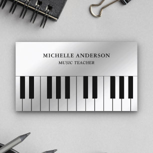 Carte De Visite Pianiste de piano à claviers à huile d'argent Pian
