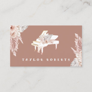 Carte De Visite pianiste des fleurs de boho