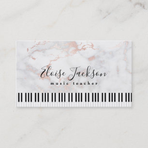 Carte De Visite pianiste élégant marbre rose
