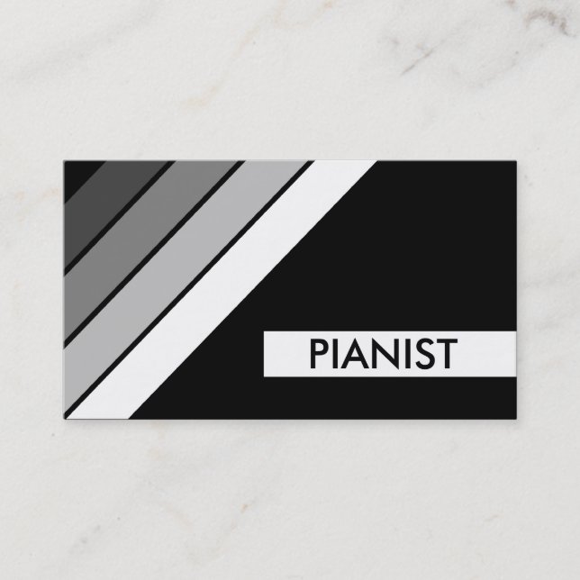 Carte De Visite PIANISTE rétro (Devant)