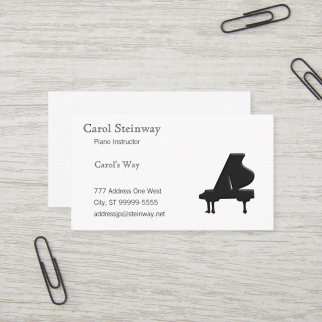 Carte De Visite Piano (Devant/Arrière en situation)