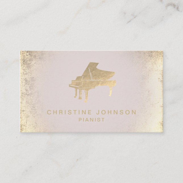 Carte De Visite piano à feuille d'or simulé (Devant)