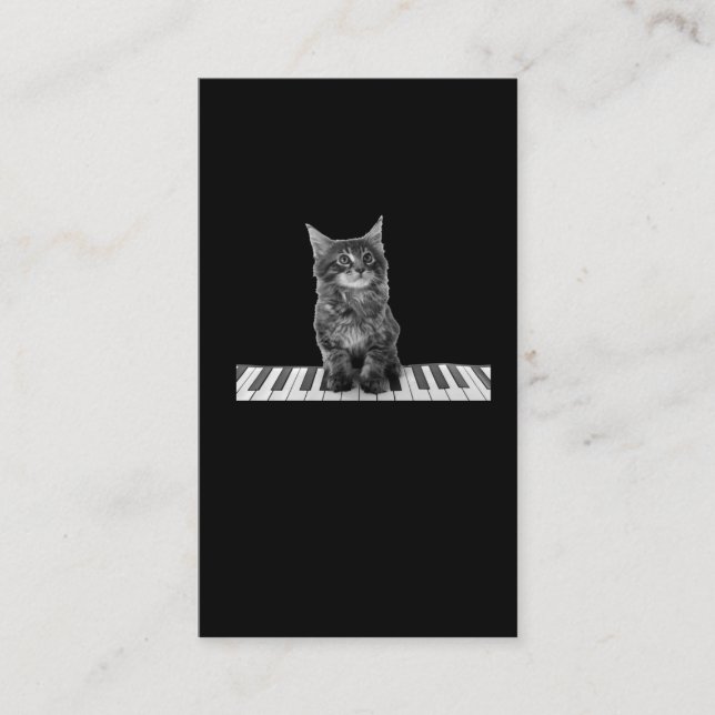 Carte De Visite Piano Cat Pianiste Clavier Lecteur (Devant)