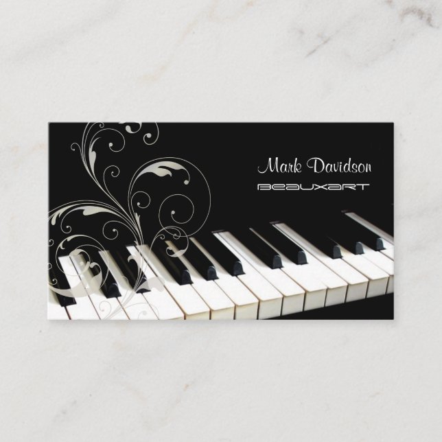 Carte De Visite Piano-Clavier+tourbillons/cartes de visite enseign (Devant)