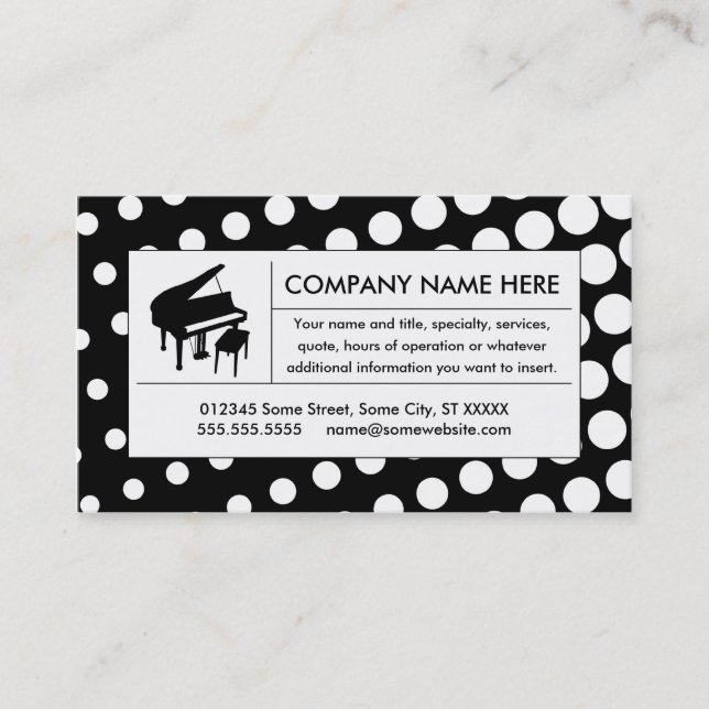 Carte De Visite piano demi-ton (Devant)