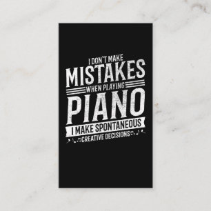Carte De Visite Piano Player Instrument de musique Pianiste