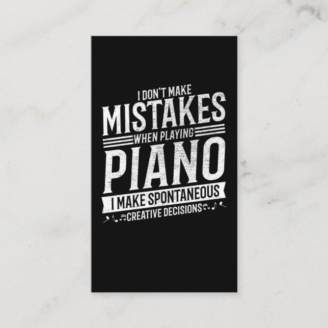 Carte De Visite Piano Player Instrument de musique Pianiste (Devant)