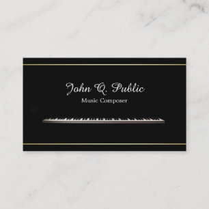 Carte De Visite Piano Teacher Music Composer Professionnel Élégant