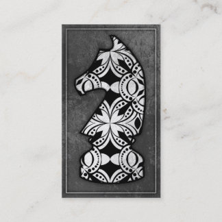 Carte De Visite Pièce d'échecs - chevalier foncé 02