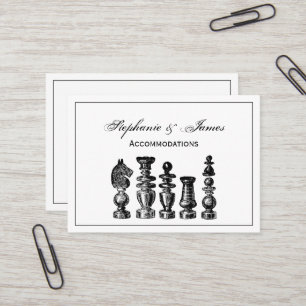 Carte De Visite Pièces de jeu d'échecs Art vintage