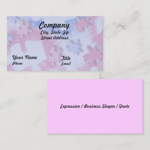 Carte De Visite Pièces de puzzle rose et bleu