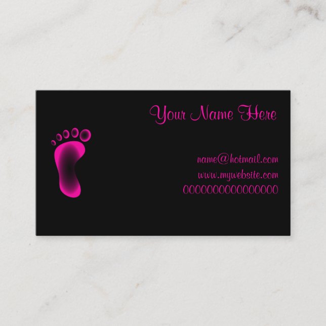 Carte De Visite Pied rose transparent (Devant)