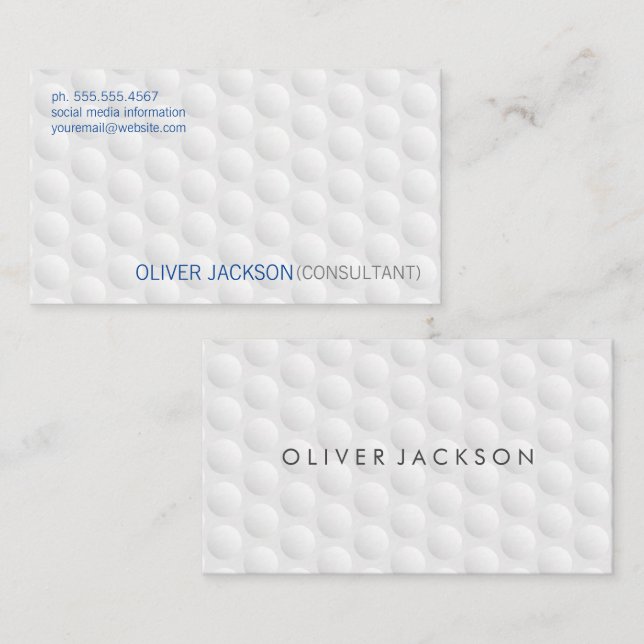 Carte De Visite Pieds circulaires | Motif blanc simple (Devant / Derrière)