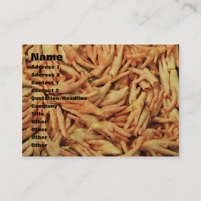 Carte De Visite Pieds de poulet cru (Devant)