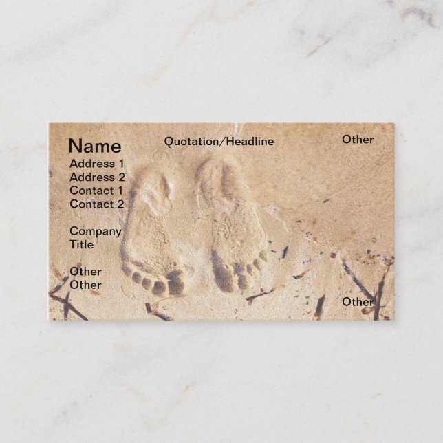 Carte De Visite Pieds de sable (Devant)