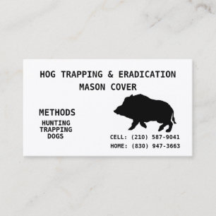 CARTE DE VISITE PIÉGEAGE ET ÉRADICATION DE PORC