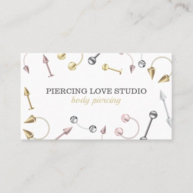 Carte De Visite Piercing rose or Silver Body Bijoux (Devant)
