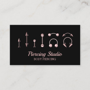 Carte De Visite Piercing Studio Rose Gold