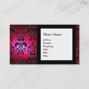 Carte De Visite PIERRE DE DAMAS MONOGRAMME rouge burgonde