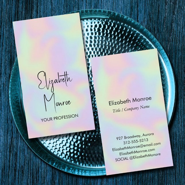 Carte De Visite Pierre de gemme optique holographique (*BEST TO USE SIGNATURE UV GLOSS paper we selected for best results with holographic illustration)