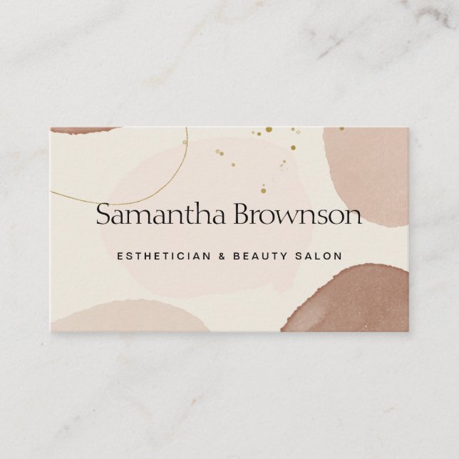 Carte De Visite Pierre géométrique rose beige (Devant)