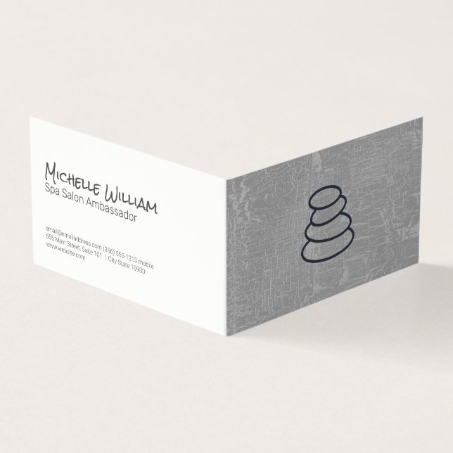 Carte De Visite Pierres empilées | Marbles gris | Spa de jour (Extérieur)
