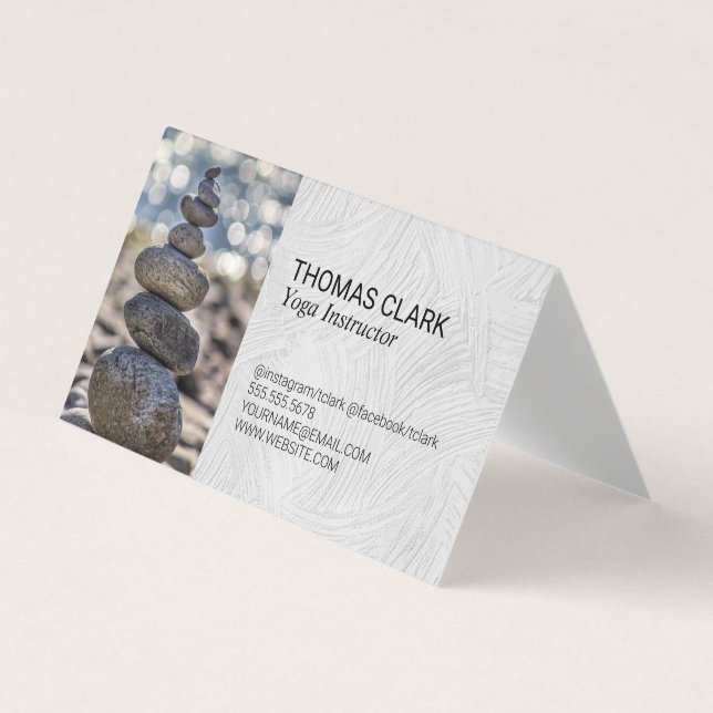 Carte De Visite Pierres empilées | Zen | Yoga (Devant)