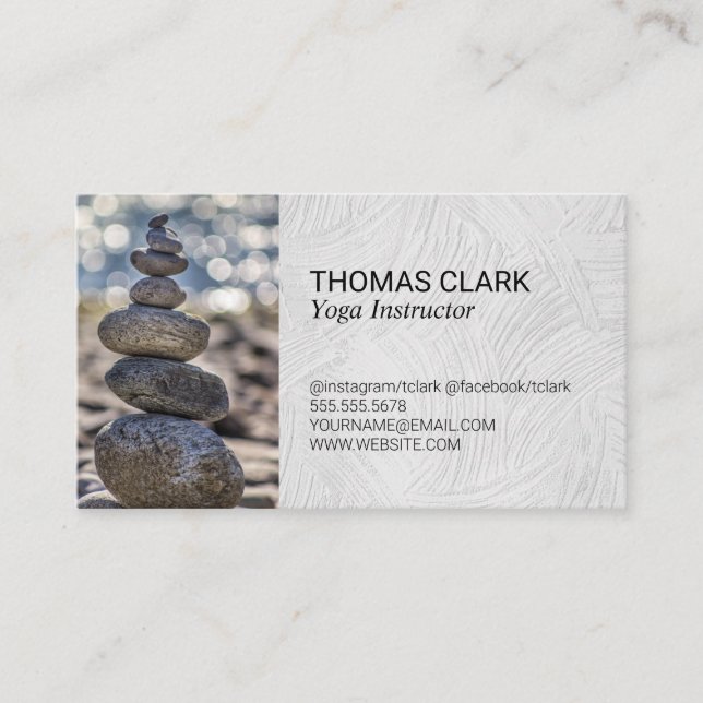 Carte De Visite Pierres empilées | Zen | Yoga (Devant)