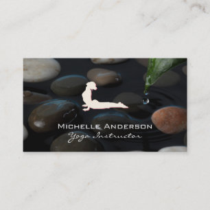 Carte De Visite Pierres en Pond   Pose de yoga