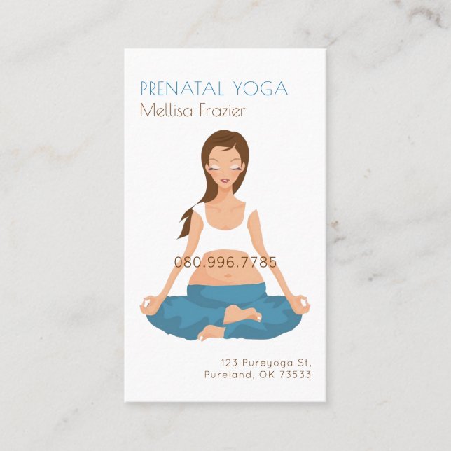 Carte De Visite Pilates de Yoga prénatal Business/Instructeur (Devant)