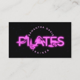 Carte De Visite Pilates Instructeur en néon rose